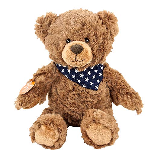Teddy Hermann 91374 Kuscheltier Teddybär Dunkelbraun braun sitzend 23 cm Plüschtier Stofftier Baby Kind Spielzeug Plüsch