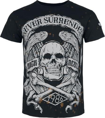 Rock Rebel by EMP Herren schwarzes T-Shirt mit Skull Print XL