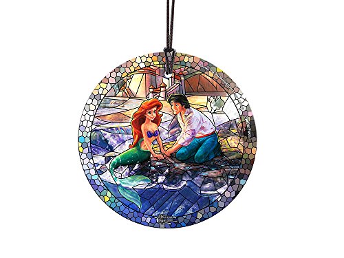 Disney - The Little Mermaid - Ariel and Eric - 3.5” Starfire Prints Hanging Glass Print Accessory – Light Catching Hanging Accessory – Ideal for Gifting and Collecting