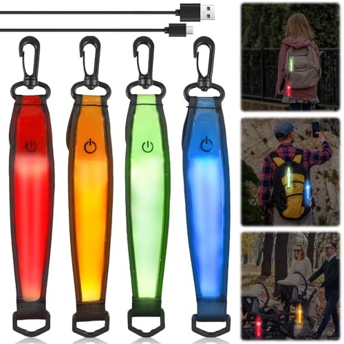 GAOUTO Lot de 4 cartables à LED Clignotantes, 3 Modes...