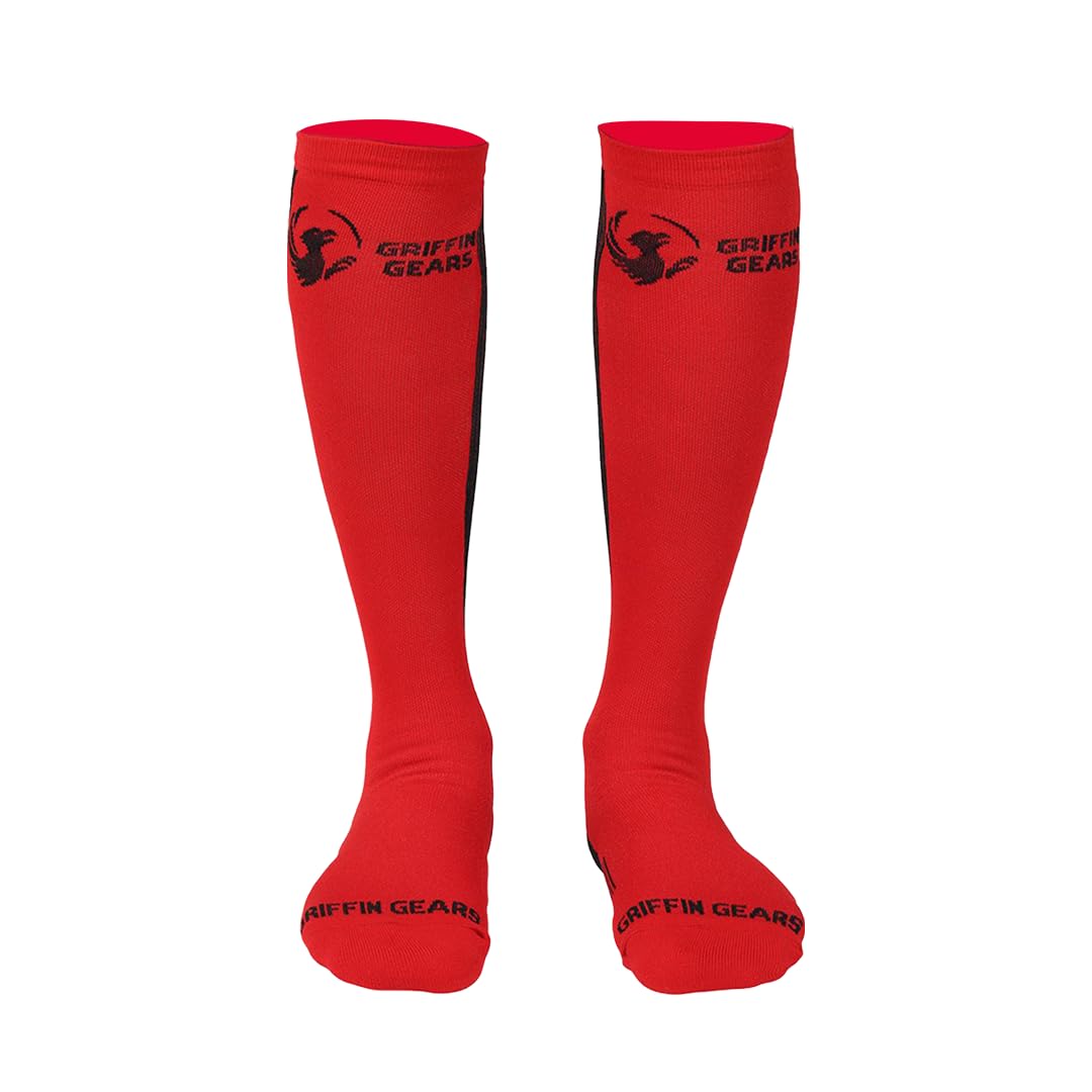 griffin gears Deadlift Socks for Men & Women – Free Size (Red and Black) Powerlifting Compression Socks with Nylon Base – Arch Support, Non-Slip Fit – Ideal for Deadlifts, Weightlifting, CrossFit-picture-21