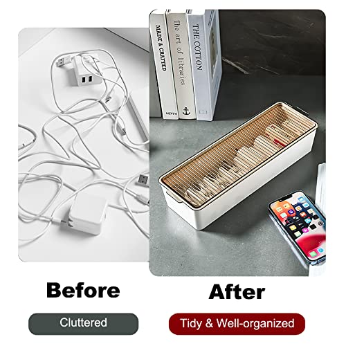 Kabel Organizer Box Mit 6 Fächern - Transparente Aufbewahrung Für Ladekabel & Zubehör
