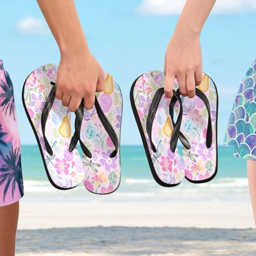 STAYTOP Colored Flowers Flip Flops Sandals of Men's & Women's,Sandals Beach Slippers Shower Slides4