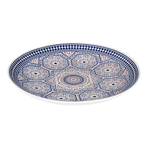 HOME DECO FACTORY - KA0830 - Assiette de Présentation New Mirage D31,7 cm en Céramique Porcelaine - Motifs Géométriques Élégants - Idéale pour Plats...
