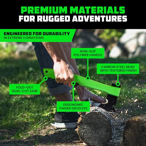 Rhino USA Camping Hatchet with Folding Saw & Fire Starter - Survival Axe - Image 3