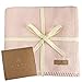 Babydecke rosa | nachhaltige 100% BIO-Baumwolle |Neugeborenen Baumwoll-Decke | atmungsaktive Kuscheldecke Strickdecke mit dünner BORDÜRE für Mädchen | Baby Erstausstattung Geschenk zur Geburt