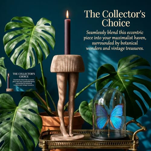 Candle Holder with 3 Inch Top for Pillar & Taper Candles, Brown - image 2