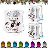 Enhon 3 Pack Christmas Toilet Night Light, Motion Sensor LED Light with 8 Color Changing, Funny Christmas Gag Gift for Men, Women, Kids, Bathroom Gadget & Holiday Stocking Stuffer