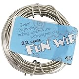 Toner Plastic Coated Fun Wire, 22-Gauge, Icy Silver, 15 Ft