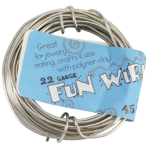 Toner Plastic Coated Fun Wire, 22-Gauge, Icy Silver, 15 Ft