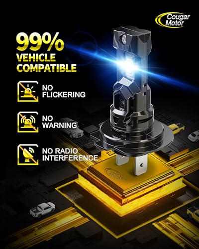 Image of Cougar Motor H7 Fog Bulbs, New Upgraded H7 1:1 size No Required Adapter Auxiliary Light Off-Road Non-polarity Quick Installation, Pack of 2
