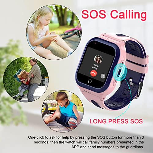 Getfitsoo Wonlex 4G Kids Smartwatch With Sim Card, Gps Smart Watch For Kids, 1.4" Touch Screen Phone Watch With Video Calls, Voice Chat, Sos, Camera, Pedometer, Alarm, Music Player For Boys And Girls #TOP3