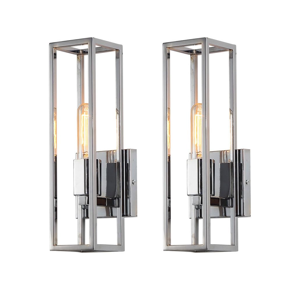 HXYSXHJUO Wall lamps,2 Pack Light Retro Frame Sconce 13.7 Inch Room Vanity Sconces For Basement Hallway