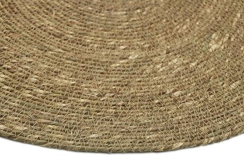 Image of THE HOME TALK Natural Seagrass Serving Placemat - Set of 4 | Side Table Mats|Best for Bed-Side Table, Center Table, Dining Table, Shelves|Home Decorators| 33CM Round