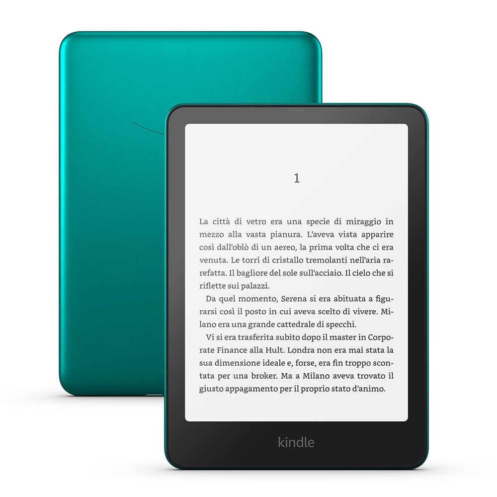 Amazon Kindle Paperwhite Signature Edition (Ultimo modello) - Il nostro Kindle più veloce con luce frontale a regolazione automatica, ricarica wireless- 32 GB - Verde metallizzato