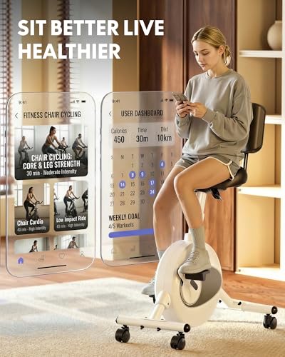 FLEXISPOT Multi-Task Office Desk Chair with Integrated Bike System,White,V8 - image 7