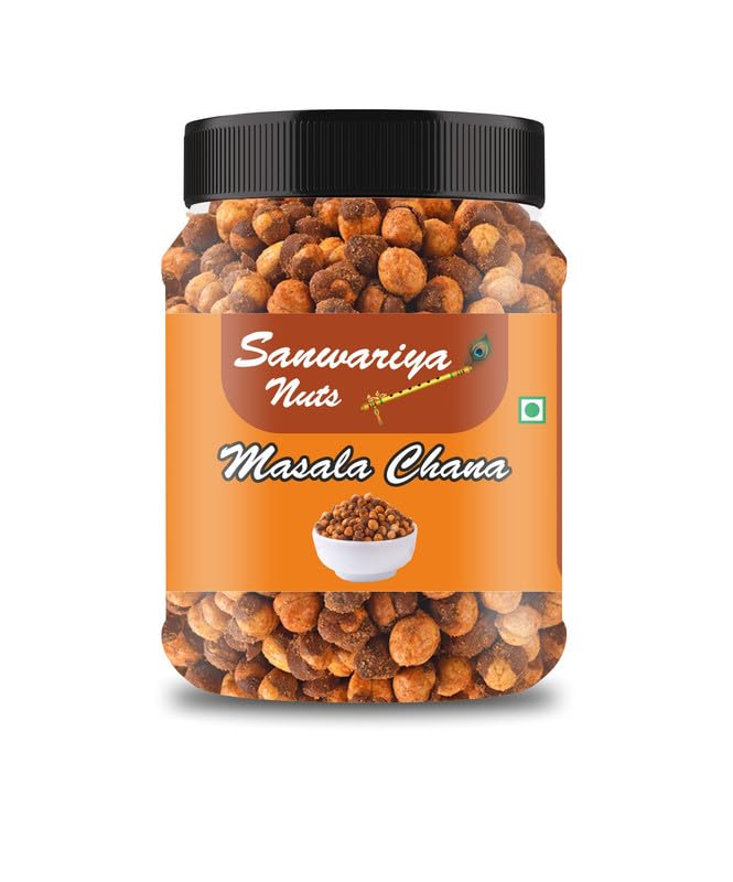 SANWARIYA NUTS Roasted Chana Nimboo Pudina, roasted No Onion No Garlic | Roasted Chana Namkeen Snacks Gluten-Free | Crunchy Protein Snacks |Pudina Lemon Flavour chana Ready to eat 250gm