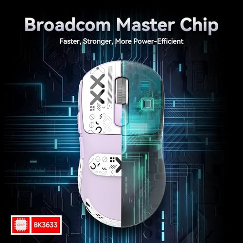 Image of ATTACK SHARK X3 Wireless Gaming Mouse, 49g Bluetooth /2.4G /USB-C Ergonomic Computer Mouse, PAW3395 26K DPI Sensor, 200h Battery Life, Programmable Buttons, Gaming Accessories for PC /Laptop /Mac