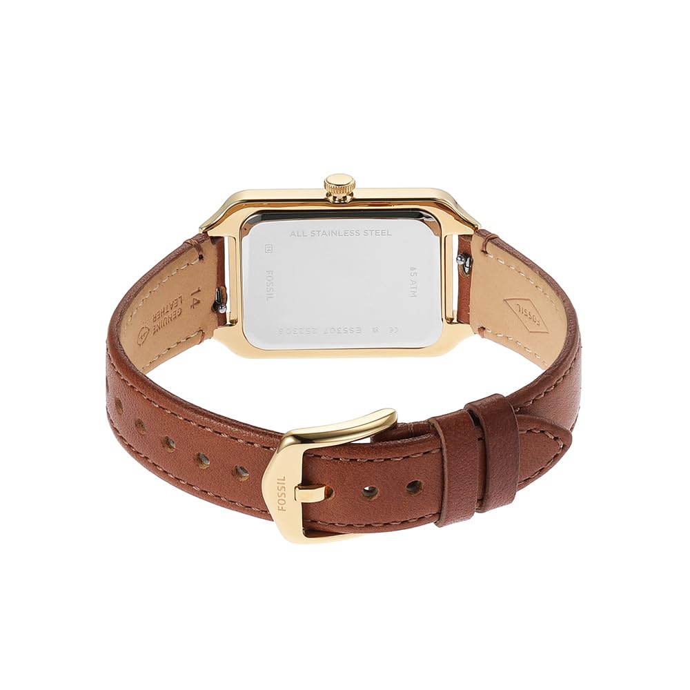 Fossil Raquel Watch for Women, Quartz Three Hand Movement with Leather Strap