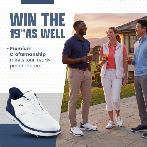 Image of Skechers Men's Prestige Slip-Ins Golf Shoe | Golf, Waterproof, Slip-ins, Arch Fit, ECO FLIGHT Cushioning, Premium Leather, Lightweight