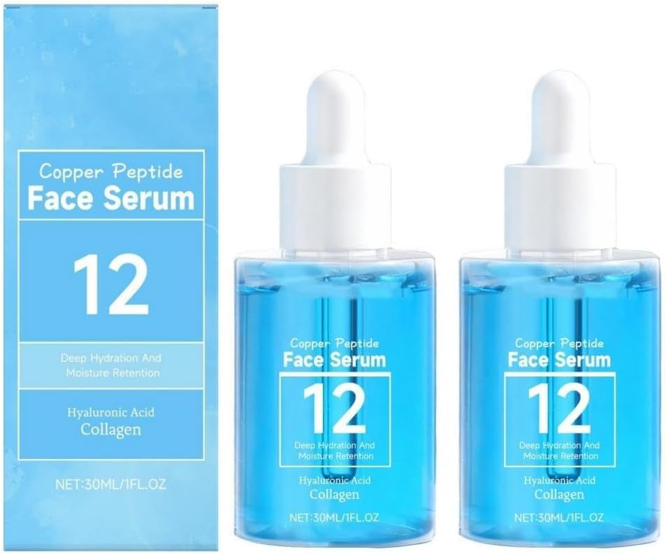 Sérum Reparador con Péptidos de Cobre Azul: Hidratante y Humectante, Alivia el Enrojecimiento, Unifica el Tono de la Piel — Sérum Facial para Mujeres (30 ml)