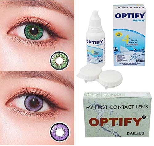 Optify Dark Green,Purple Monthly Colored Contact Lenses For Eye Men and Woman (B0868267J5) Amazon Price History, Amazon Price Tracker