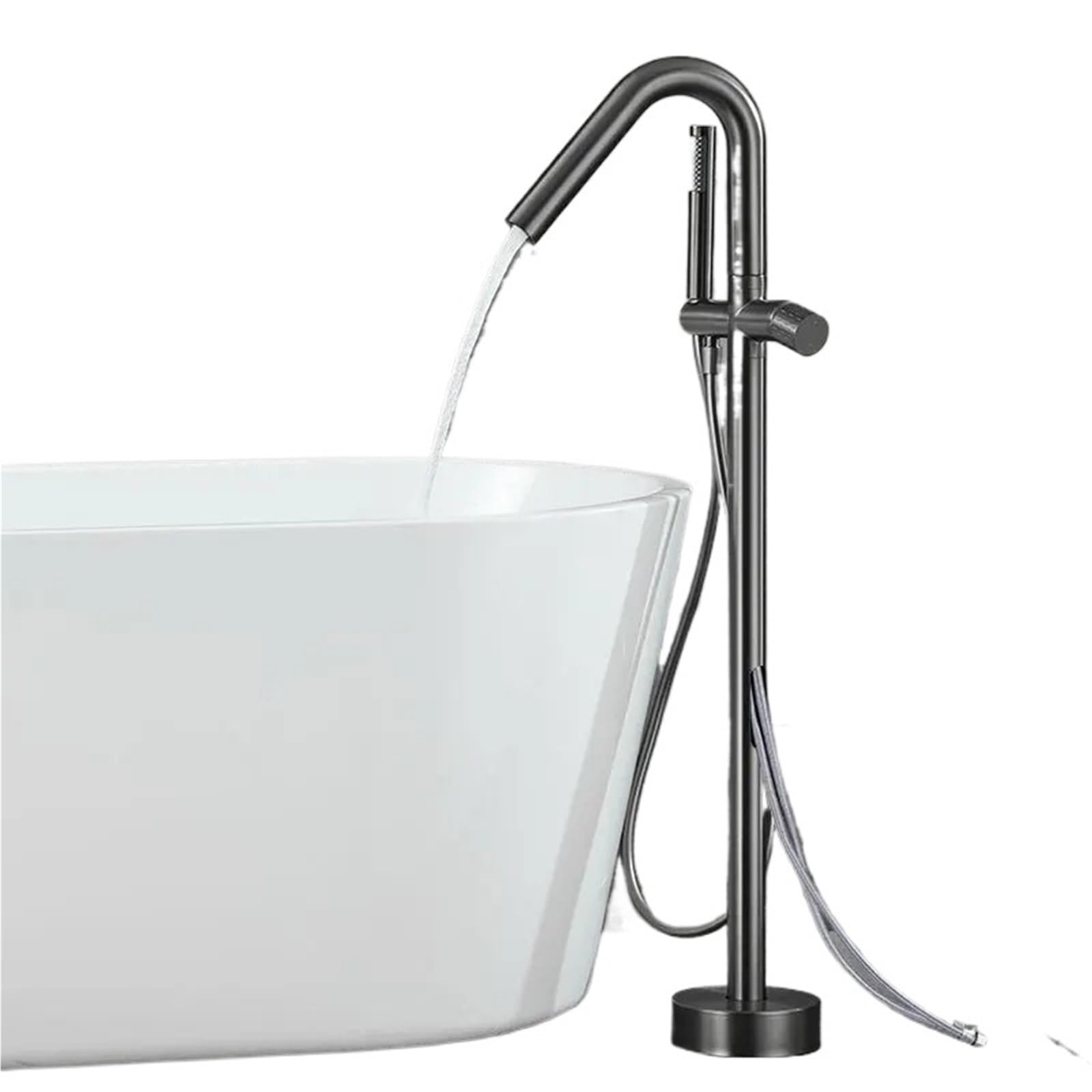 Floor Mounted Tub Filler Faucets Freestanding Bathtub Faucet Bath Stand Alone Shower with Handheld Sprayer