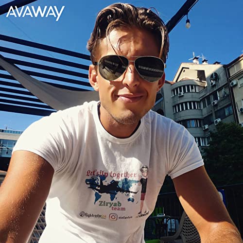 AVAWAY Pilot Police Military Army Sunglasses Mens Womens UV 400 Protection Metal Oval Acetate Category 3 Sun Shades Sunnies3