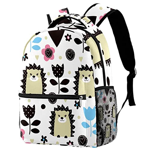 Sac à dos voyage hérisson floral fini le désordre avec le porte-bouteille