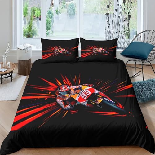 Housse de couette moto en microfibre résistante avec fermeture éclair parure de lit 140x200 - 4