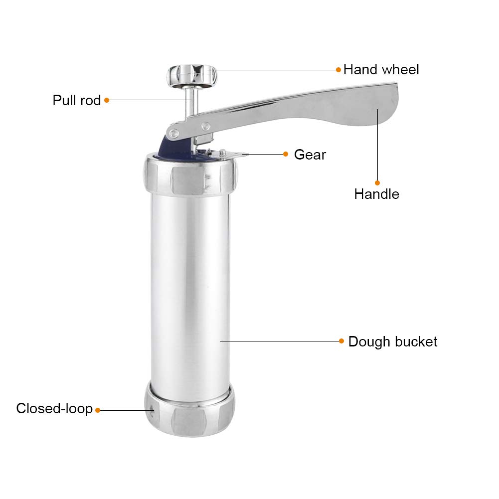 Cookie Press, Cookie Press Discs Cookies Press Maker Kit Cookie Press with 20 Cookies 4 Nozzles Kitchen Accessory