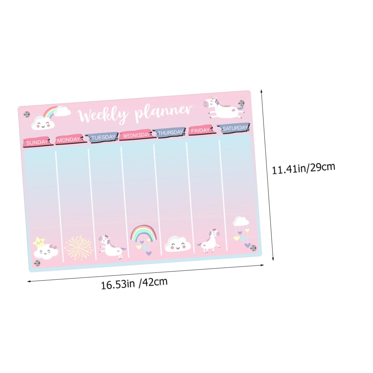 SHINEOFI Acryl Wochenplaner Tafel Magnetisch Für Kühlschrank Abwischbar Planungstafel Transparent Mit Blasenbildung Oder Verbiegen Vermeidend