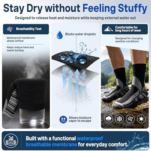 Image of RANDY SUN Waterproof Breathable Socks, [SGS Certified] Unisex Novelty Skiing Trekking Hiking Wading Trail Socks
