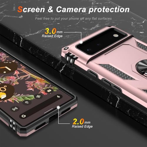 Coque Google Pixel 6A or rose antichoc militaire élégante et robuste