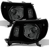 AKKON - For 2005-2011 Toyota Tacoma OE Replacement Black Smoked Headlights Pair Driver Left+Passenger Right Head Lamps