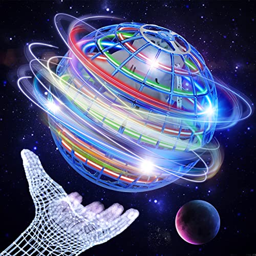TOKFUN Flying Ball Toys,2021 Upgraded Hand Operated Drones Flying Toys for Kids Adults Rechargeable Mini Drone Magic Flying Orb Ball Spinner with 360Â°Rotating LED Lights Indoor Outdoor Toy Drones Gift