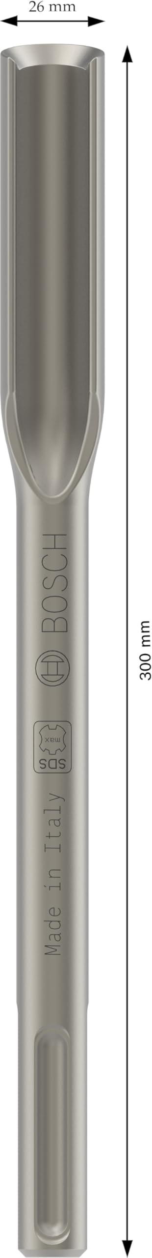 Bosch 1618601101 Gouges Burin Creux avec SDS-Max, Gris, 300x26 mm