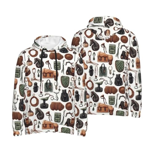 Hoodies For Men - Horse Riding Equipment Print Long Sleeve Casual Men'S Hoodies & Sweatshirts Pullover With Pocket4