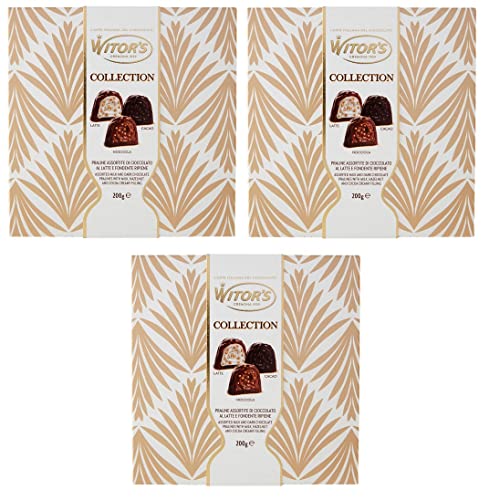 Witor's Collection - Lote de 3 bombones de chocolate con leche y chocolate oscuro, 200 g, paquete de bombones rellenos