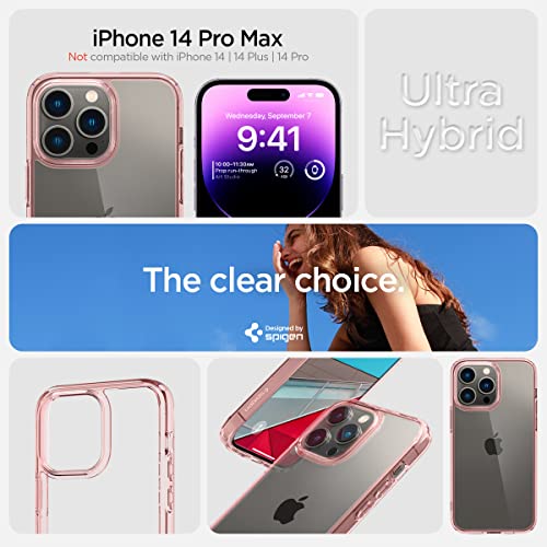 Image of Spigen for iPhone 14 Pro Max Case, Ultra Hybrid [No Magnet Ring][Anti-Yellowing] - Rose Crystal