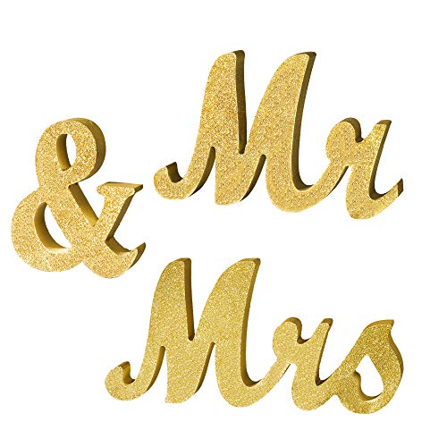 Mr & Mrs Lettres Signe en Bois Décorations de Mariage pour Dessus Table Décor, Présenter pour Fête De Fiançailles 30 x 6inch Décoratif Accessoires Photo