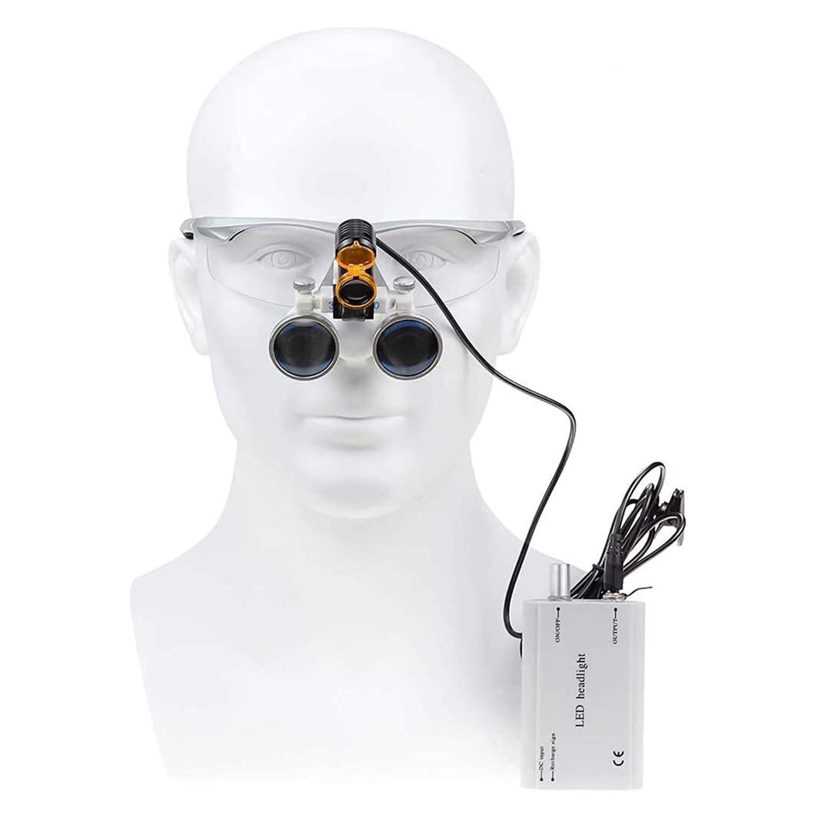 Lenti di Ingrandimento per Odontoiatra con Illuminazione LED - Binoculare 2.5X & 3.5X, Regolabile per Dentisti, Igienisti Dentali e Studenti, Ampio Campo Visivo e Leggero