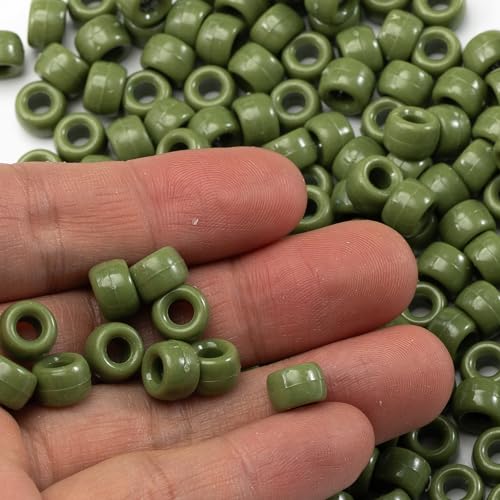 Image of Gxueshan 1000 Pcs Acrylic Pony Beads 6x9mm Bulk for Bracelet Necklace Jewelry Making Earring Hair Braiding Kandi Beads