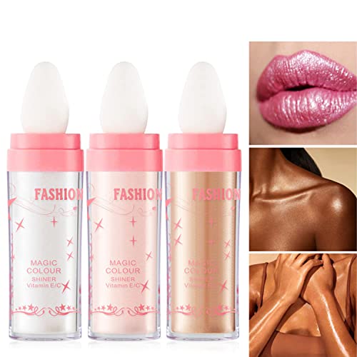 Polvo De Hadas Highlighter Powder Stick, Body Brightens Shimmer Patting Powder Glitter High Gloss Powder Smooth Sparkle Loose Powder for Face Eyes Lips Hair Body-Multicolored