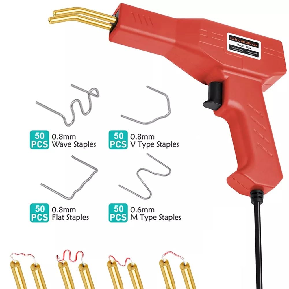 Saldatrice Per Plastica 50W 220V | Kit Riparazione Paraurti Auto Con Pistola Calda E Graffette | Saldatore Per PVC E Crepe Carrozzeria - 5