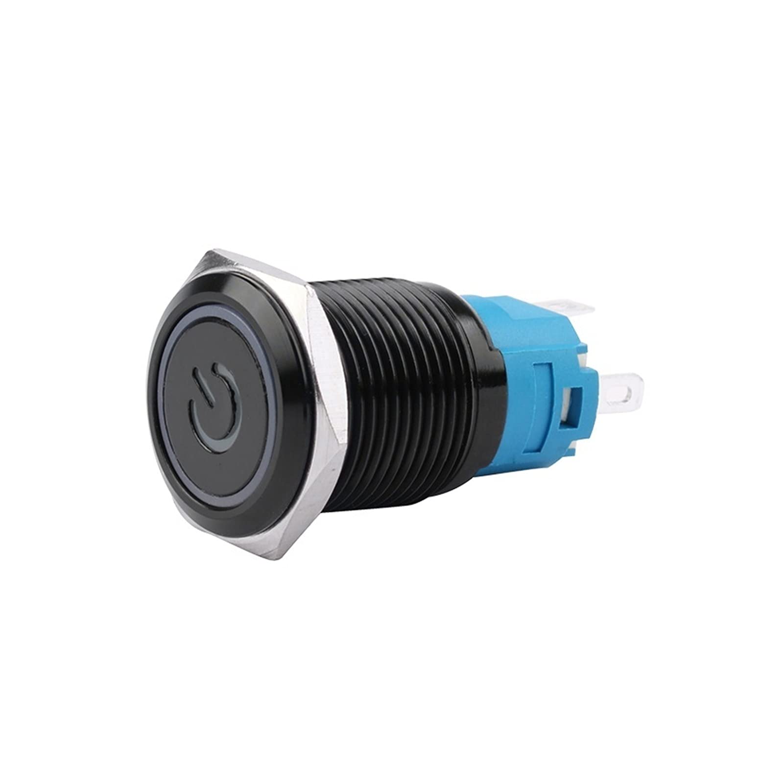 Metalen Drukknop 16mm - Reset - met 3-6V Groene LED Verlichting