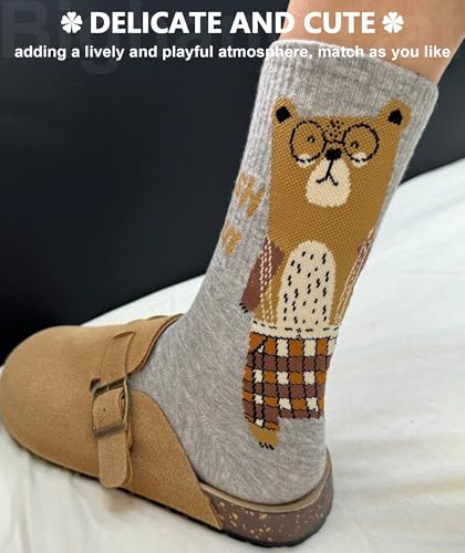 Image of IIG 5 Pairs Womens Novelty Cute Crew Socks Colorful Funny Ankle Socks Gifts for Womens Socks