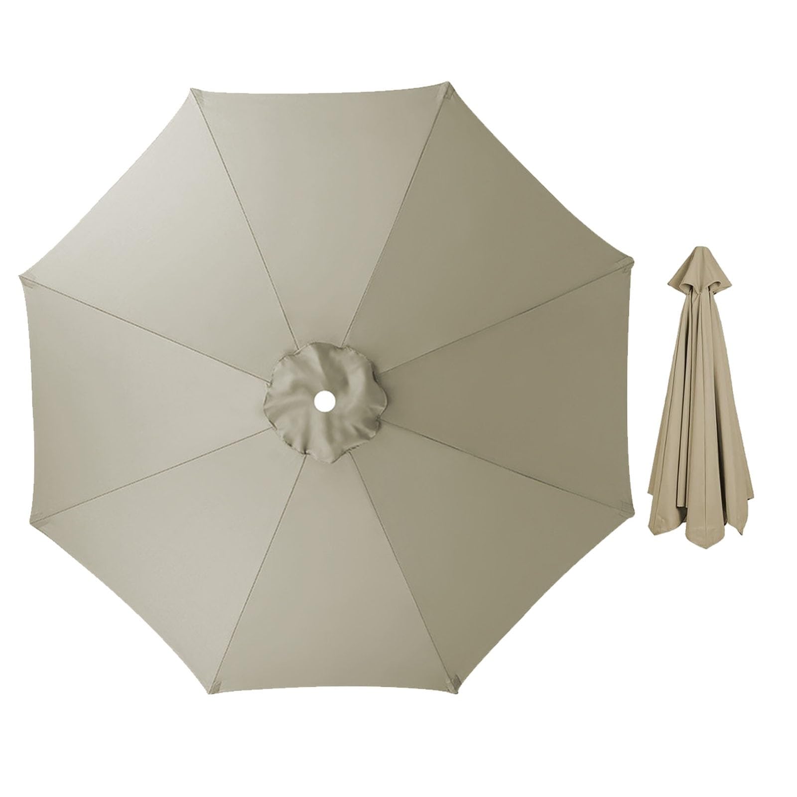 Umbrella Canopy Replacement, Outdoor Replacement Cover, Umbrella replacement top, Replacement parasol fabric cover, 6Ribs / 8 Ribs, Replacement parasol fabric cover for Garden Umbrella(Top color,8ribs