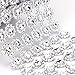 Foraineam 10 Yards / 30 Feet Rhinestone Crystal Ribbon Faux Diamond Ribbon Wrap Silver Flower Shape Mesh Wrap Roll
