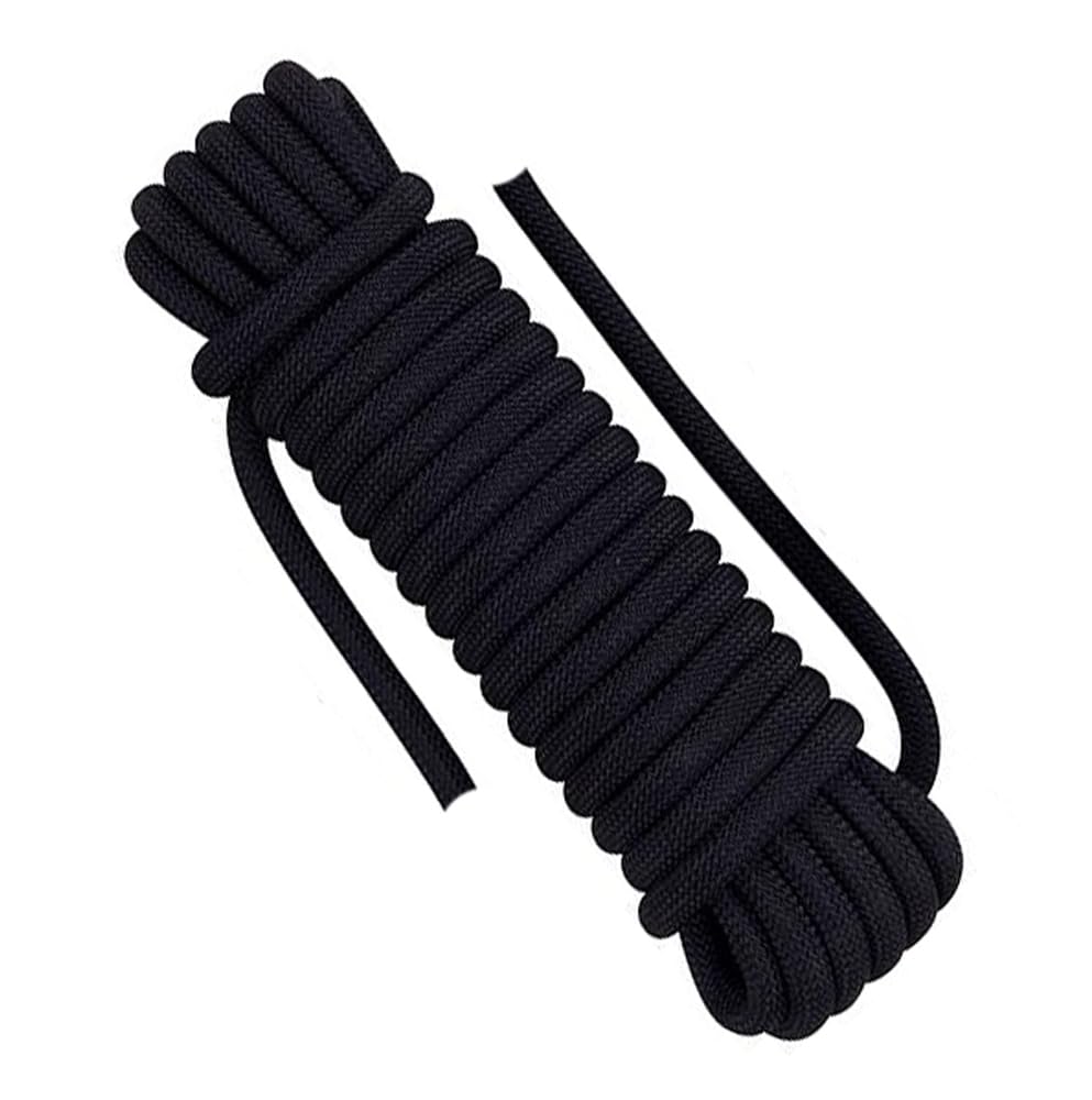 10 mm x 30 Meters Static Rope Marine Rope Anchor Rope Boat Rope Rappelling Rope Float Rope Tree Swing Rope Sail Rope Climbing Rope Black